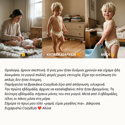 Εκπαιδευτικά Βρακάκια - Κόψτε την Πάνα σε 2-3 Εβδομάδες - 100% Βαμβακερά & Επαναχρησιμοποιήσιμα - Φοριούνται Εύκολα από 18 Μηνών