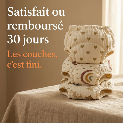 Culottes d'Apprentissage - Propre en 2-3 Semaines - 100% Coton Réutilisable - Enfilage Facile Dès 18 Mois