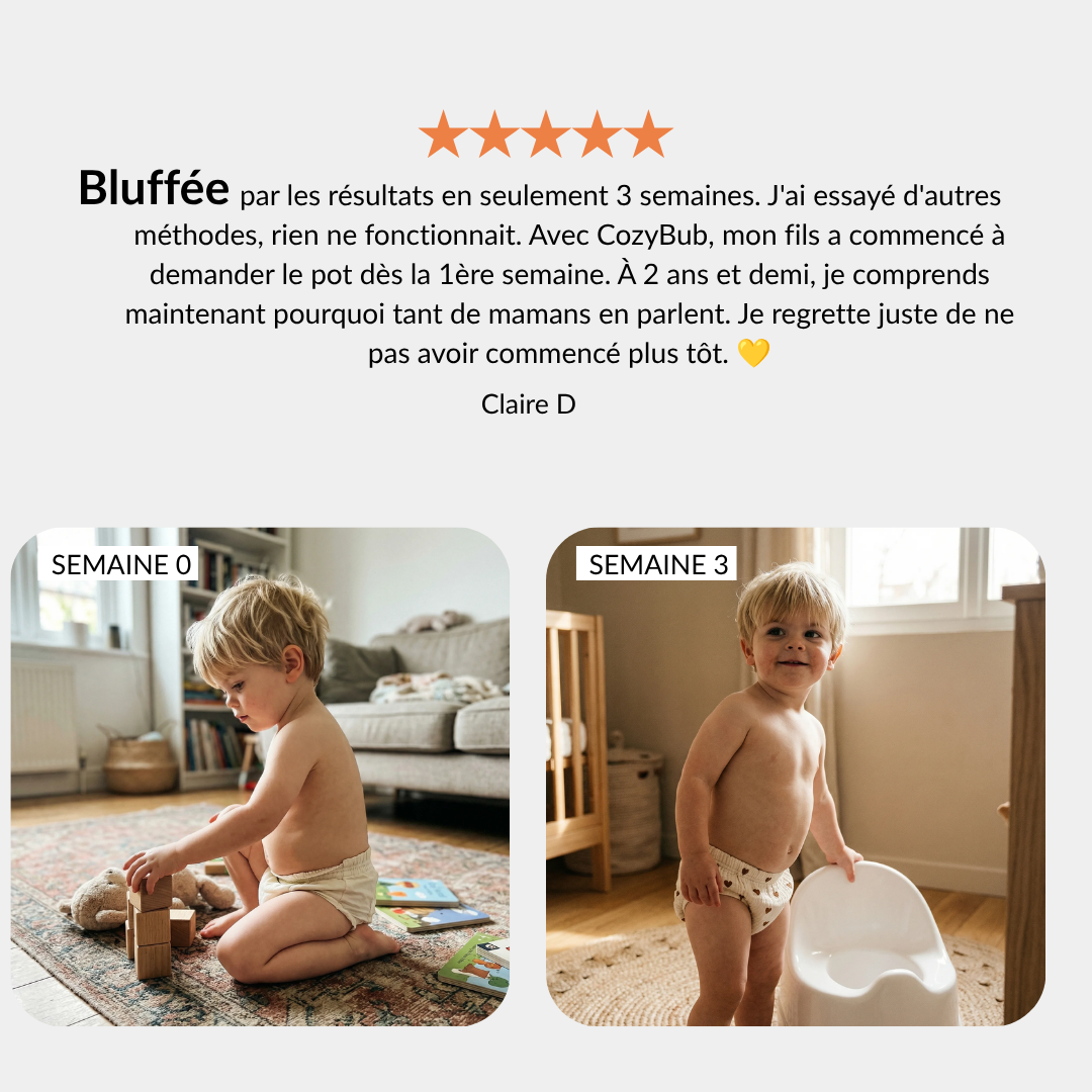 Culottes d'Apprentissage - Propre en 2-3 Semaines - 100% Coton Réutilisable - Enfilage Facile Dès 18 Mois