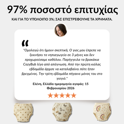 Εκπαιδευτικά Βρακάκια - Κόψτε την Πάνα σε 2-3 Εβδομάδες - 100% Βαμβακερά & Επαναχρησιμοποιήσιμα - Φοριούνται Εύκολα από 18 Μηνών