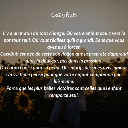 Culottes d'Apprentissage - Propre en 2-3 Semaines - 100% Coton Réutilisable - Enfilage Facile Dès 18 Mois