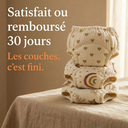 Culottes d'Apprentissage - Propre en 2-3 Semaines - 100% Coton Réutilisable - Enfilage Facile Dès 18 Mois