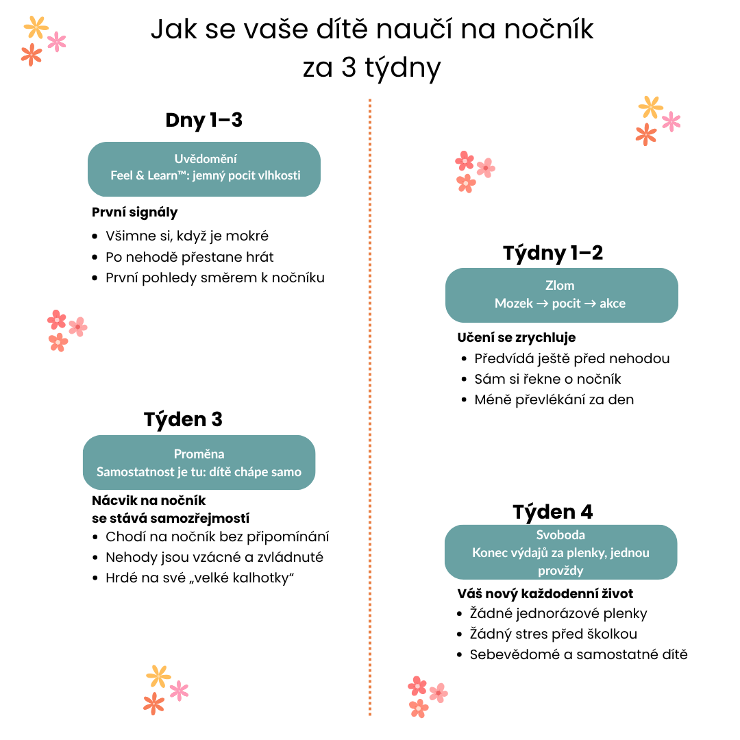 Tréninkové kalhotky na nočník - na nočníku za 2-3 týdny - 100% bavlna, znovupoužitelné - snadné nazouvání už od 18 měsíců