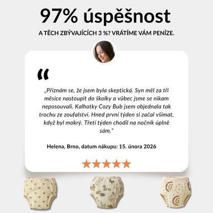 Tréninkové kalhotky na nočník - na nočníku za 2-3 týdny - 100% bavlna, znovupoužitelné - snadné nazouvání už od 18 měsíců