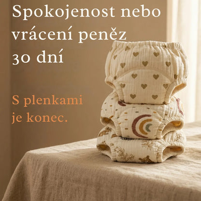 Tréninkové kalhotky na nočník - na nočníku za 2-3 týdny - 100% bavlna, znovupoužitelné - snadné nazouvání už od 18 měsíců